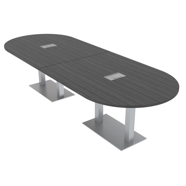 Skutchi Designs 10Ft Racetrack Table with Electric And Data, Square Metal Bases, 10 Person Table, Asian Night HAR-RAC-46x119-DOU-ELEC-ASIANNIGHT